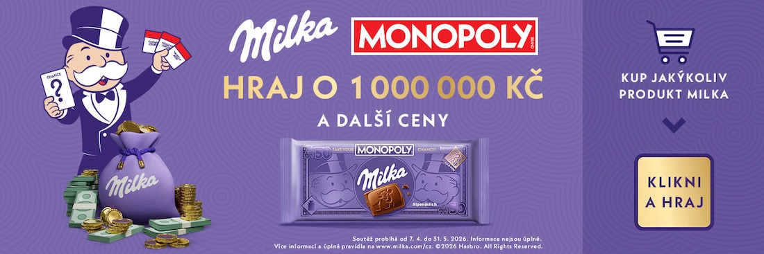 Milka Monopoly Hraj o  1000000 Kč a další ceny