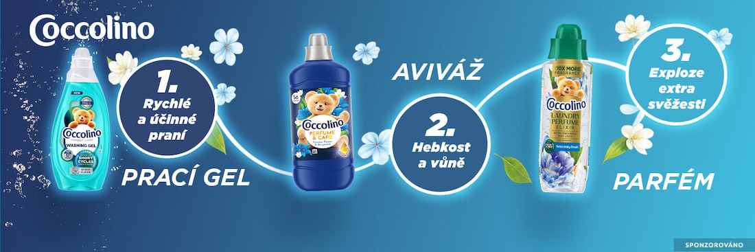 Coccolino prací gel, aviváž a parfém