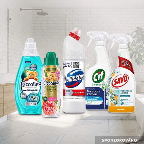 Sponzorováno: Unilever. Prací a čistící prostředky.