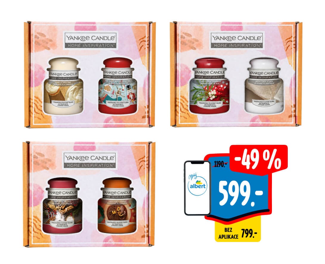 Yankee candle, různá balení. 599 Kč s aplikací Můj Albert