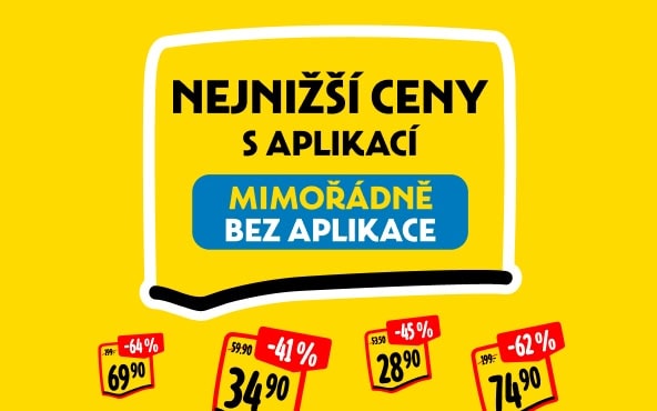 Nejnižší ceny s aplikací - mimořádně bez aplikace