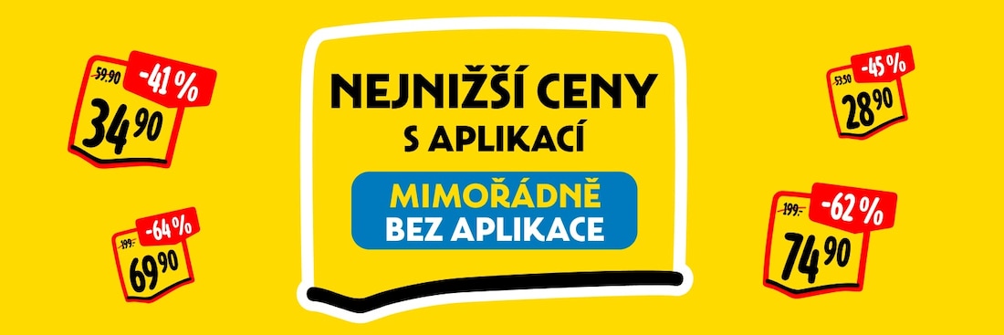 Nejnižší ceny s aplikací - mimořádně bez aplikace