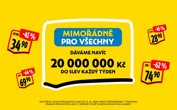 Mimořádně pro všechny dáváme navíc 20000000 Kč do slev každý týden
