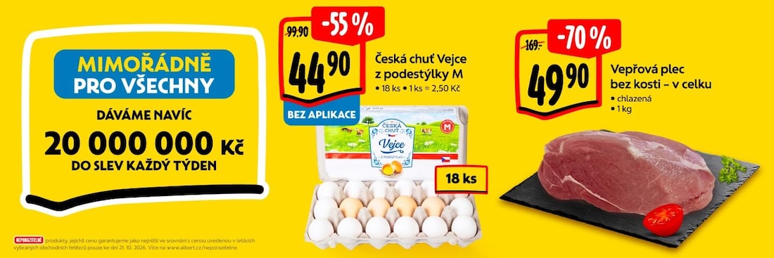 Mimořádně pro všechny dáváme navíc 20000000 Kč do slev každý týden